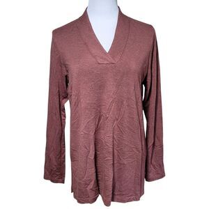 J Jill PureJilll Tranquility Fleece Dark Brown Womens Small